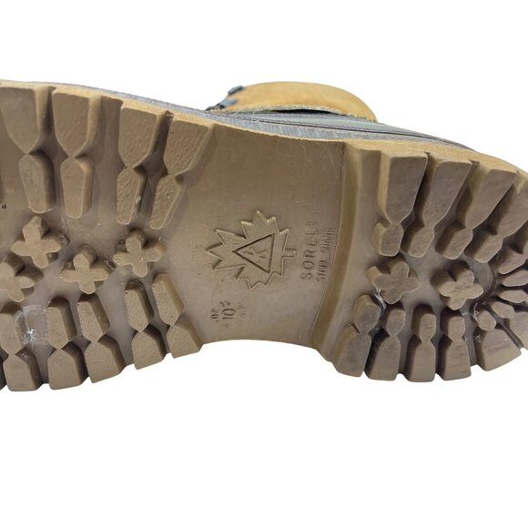 Sorel Size 10 Waterproof Snow Boots Brown Suede Rubber With Shearling Lining - Picture 9 of 10
